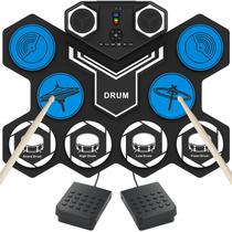Conjunto de Bateria Elétrica WEGROWER Portátil - 9 Tambores com Alto-Falantes para Crianças