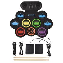 Conjunto De Bateria Eletrônica Com 9 Almofadas, Alto-falante Duplo, 7 Estilos De Bateria, 6 Ritmos,