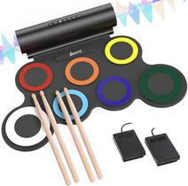 Conjunto de bateria eletrônica IWORD Roll Up com fone de ouvido Kids Conjunto de bateria eletrônica IWORD Roll Up com fone de ouvido Kids