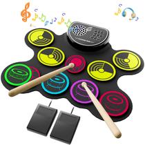 Conjunto de Bateria Eletrônica Moortior - 10 Pads Roll-up com Pedais e Baquetas