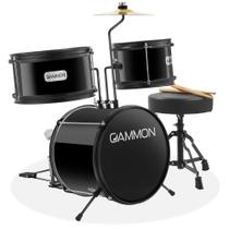 Conjunto de Bateria Gammon Junior 3 Peças com Kit para Iniciantes - Throne Black