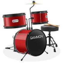 Conjunto de Bateria Gammon Junior 3 Peças com Kit para Iniciantes - Throne Red Conjunto de Bateria Gammon Junior 3 Peças com Kit para Iniciantes - Throne Red