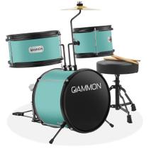 Conjunto de Bateria Gammon Junior 3 Peças com Kit para Iniciantes - Throne Teal