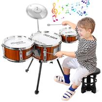 Conjunto de bateria infantil TWFRIC Jazz Drums Kit com banquinho de 3 a 5 anos