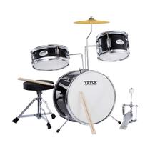 Conjunto de Bateria Infantil VEVOR 3 Peças - Ideal para Iniciantes com Banco e Baquetas