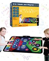 Conjunto de bateria Music Jam Mat SUNLIN 2 em 1 e piano de 3 a 6 anos