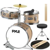 Conjunto de bateria Pyle Kids de 3 peças Beginner Junior com 13 bumbos