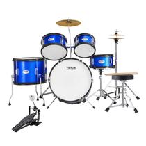 Conjunto de bateria VEVOR para crianças iniciantes e juniores de 5 peças com Throne Blue