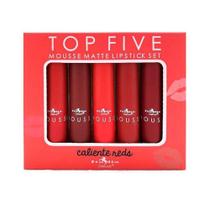 Conjunto de batons Italia Deluxe Top Five Mousse Matte Caliente Reds