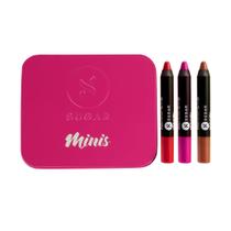 Conjunto de Batons Matte Sugar Cosmetics Mini Bold Vegan - Cores Vibrantes