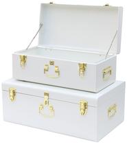 Conjunto de baús de armazenamento Vixdonos Decorative Metal Box College Dorm Conjunto de baús de armazenamento Vixdonos Decorative Metal Box College Dorm