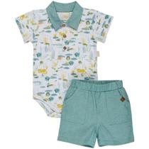 Conjunto de Bebê Body e Short Selva Verde