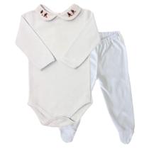 Conjunto de Bebê com Body Gola Joaninha Manga Longa E Calça