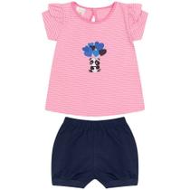 Conjunto de Bebê Love Rosa com Marinho