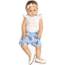 Conjunto de Bebê Menina Floral Branco