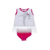 Conjunto de Bebê Menina Otolina Vestido C/ Calcinha Coelha