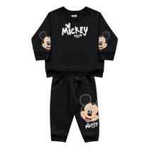 Conjunto de Bebê Menino Infantil Inverno Casaco e Calça Moletom Mickey Mouse Masculino 1090
