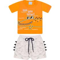 Conjunto de Bebê Menino Jacaré Laranja