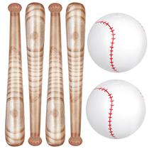 Conjunto de beisebol de praia Lewtemi com 2 bolas de beisebol e 4 bastões para crianças