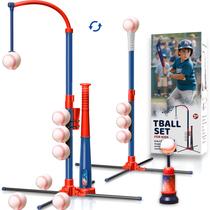 Conjunto de Beisebol TOMLEON 3 em 1 - Com Suporte e Lançador de Bolas