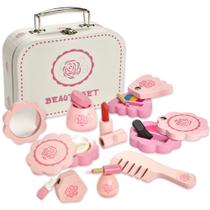 Conjunto de beleza de brinquedo Dragon Drew Wooden, kit de 10 peças para meninas com mais de 3 anos