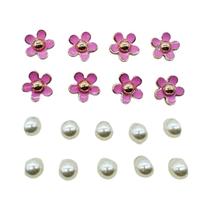 Conjunto De Berloques De Pérolas 3D De Margaridas Fofas Para Sandálias Slide, Decorações DIY Para