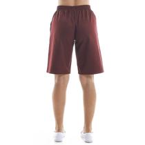 Conjunto de Bermuda de Brim Colorida e Camiseta Branca 100% Algodão Cor:Vermelho escuroTamanho:G