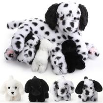 Conjunto de bichos de pelúcia Hydren Dalmatian Nurturing Dog com 4 filhotes