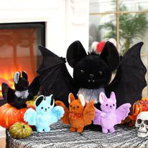 Conjunto de bichos de pelúcia Hydren Halloween Bat com mãe de 40 cm e 4 bebês de 15 cm