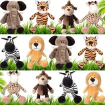 Conjunto de bichos de pelúcia Hydren Safari de 12 peças para crianças Conjunto de bichos de pelúcia Hydren Safari de 12 peças para crianças
