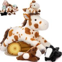 Conjunto de bichos de pelúcia MaoGolan Horse com bebês de 54 cm Conjunto de bichos de pelúcia MaoGolan Horse com bebês de 54 cm