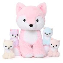 Conjunto de bichos de pelúcia MoriSmos Fox Mommy & Babies 48cm