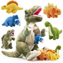 Conjunto de bichos de pelúcia PREXTEX Dinosaur T-Rex com 5 dinossauros de pelúcia