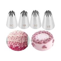 Conjunto De Bicos De Aço Inoxidável Para Decoração De Bolos E Doces 1G 1E 1C 1B Conjunto De Bicos De Aço Inoxidável Para Decoração De Bolos E Doces 1G 1E 1C 1B