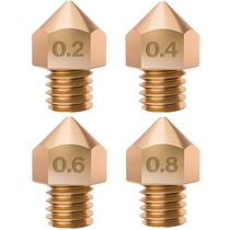 Conjunto de Bicos de Impressora 3D Hetism MK8 em Latão 0,2-0,8 mm Conjunto de Bicos de Impressora 3D Hetism MK8 em Latão 0,2-0,8 mm