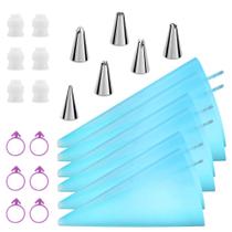 Conjunto de Bicos para Confeitar Kasmoire com Sacos de Confeitar Reutilizáveis Conjunto de Bicos para Confeitar Kasmoire com Sacos de Confeitar Reutilizáveis