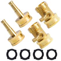 Conjunto de bicos para mangueira Hourleey em latão 3/4" GHT com válvula de fechamento Conjunto de bicos para mangueira Hourleey em latão 3/4" GHT com válvula de fechamento