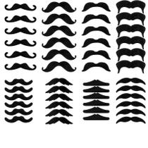 Conjunto de bigode falso Cytokio 48 peças de bigode preto autoadesivo