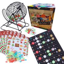 Conjunto de Bingo A11P 20 cm Gaiola de Metal 50 Cartelas Natalinas