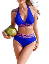 Conjunto de biquíni AI'MAGE feminino de cintura alta azul royal Conjunto de biquíni AI'MAGE feminino de cintura alta azul royal