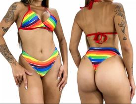 Conjunto de Biquíni Asa Delta Fixo Moda Praia Verão Conjunto de Biquíni Asa Delta Fixo Moda Praia Verão