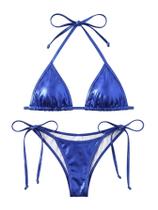 Conjunto de biquíni Balasami Liquid Metallic Rainbow para mulheres Conjunto de biquíni Balasami Liquid Metallic Rainbow para mulheres