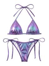 Conjunto de biquíni Balasami Liquid Metallic Rainbow para mulheres