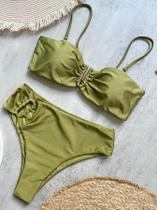 Conjunto De Biquíni Bandeau Sexy Para Mulheres Com Efeito Push Up, Moda Praia Brasileira, Roupa De