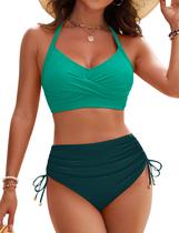 Conjunto de biquíni Blooming Jelly feminino de cintura alta, verde, tamanho M Conjunto de biquíni Blooming Jelly feminino de cintura alta, verde, tamanho M