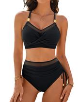 Conjunto de biquíni Blooming Jelly High Wisted Tummy Control Mesh