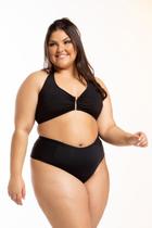 Conjunto de Biquíni calcinha fio e busto com detalhe na frente.