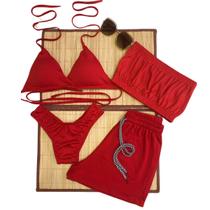 Conjunto de Biquíni com top e Short em Tecido Suplex Conjunto de Biquíni com top e Short em Tecido Suplex