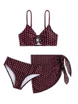Conjunto de biquíni COZYEASE Ditsy Floral Print Wireless Burgundy 14Y Conjunto de biquíni COZYEASE Ditsy Floral Print Wireless Burgundy 14Y