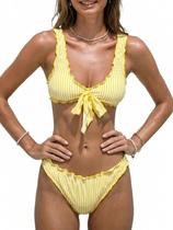 Conjunto de biquíni CUPSHE para mulheres, roupa de banho com babados